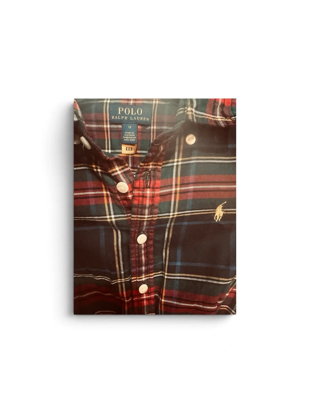 Ralph Lauren Girls' Navy and Red Plaid Shirt Dress
